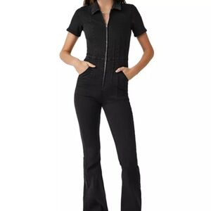 Free People Black Zippered Jumpsuit